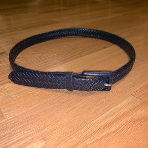 Black Leather Talbots Weave Belt